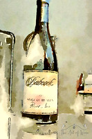 Babcock Pinot Noir painted bottle