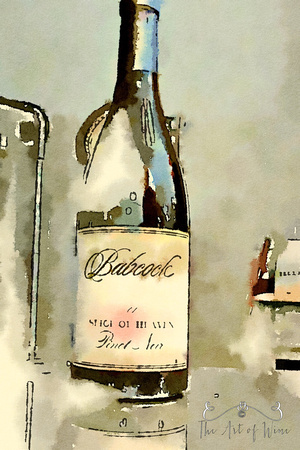 Babcock Pinot Noir painted bottle