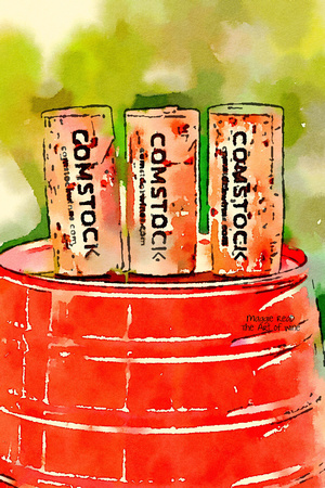 Comstock Corks on Red Barrel